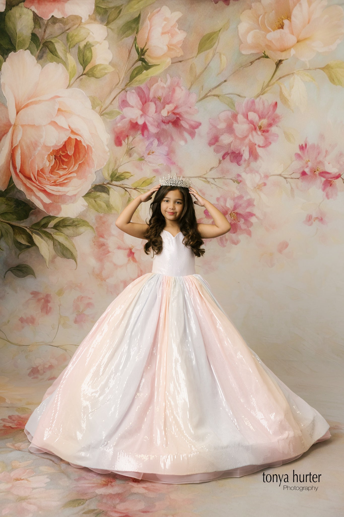 Aurora Gleam - Floor Length Gown with Detachable Tulle Sleeves (9-10 Years)
