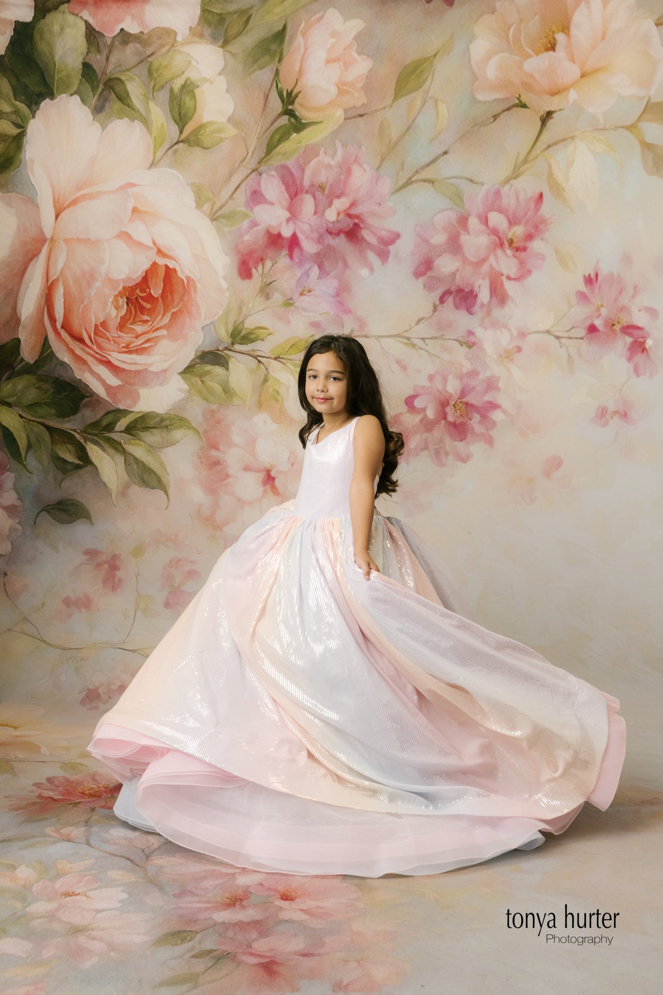 Aurora Gleam - Floor Length Gown with Detachable Tulle Sleeves (9-10 Years)