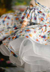 Rts "Watercolor Posy" petal Length Dress ( 5 Year - 6 Year)