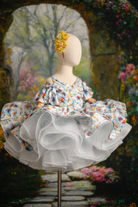 Rts "Watercolor Posy" petal Length Dress ( 5 Year - 6 Year)