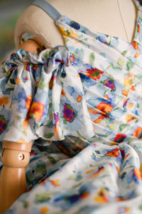 Rts "Watercolor Posy" petal Length Dress ( 5 Year - 6 Year)