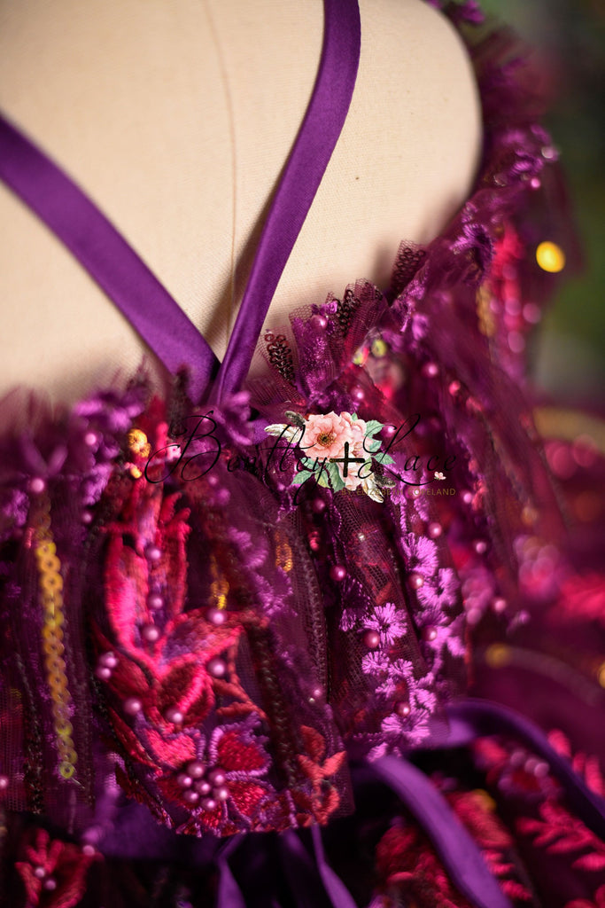 "Cotton Candy"- purple haze petal Length Dress ( 5 Year - 6 Year)