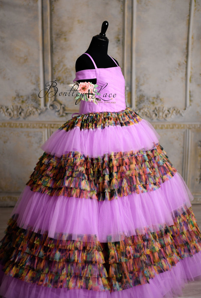 "Sunset Sorbet" Purple Floor  Length Dress ( 12 year-16 year)
