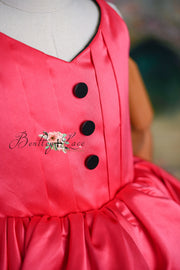 Reversible "Dolly" Pink/black  Petal  Length Dress - Editorial Dress, Couture Gown, Special Occasion Dress