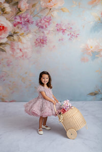 "Shimmering textured fabric and voluminous skirt of the Poppy Vintage Short-Length Dress."

