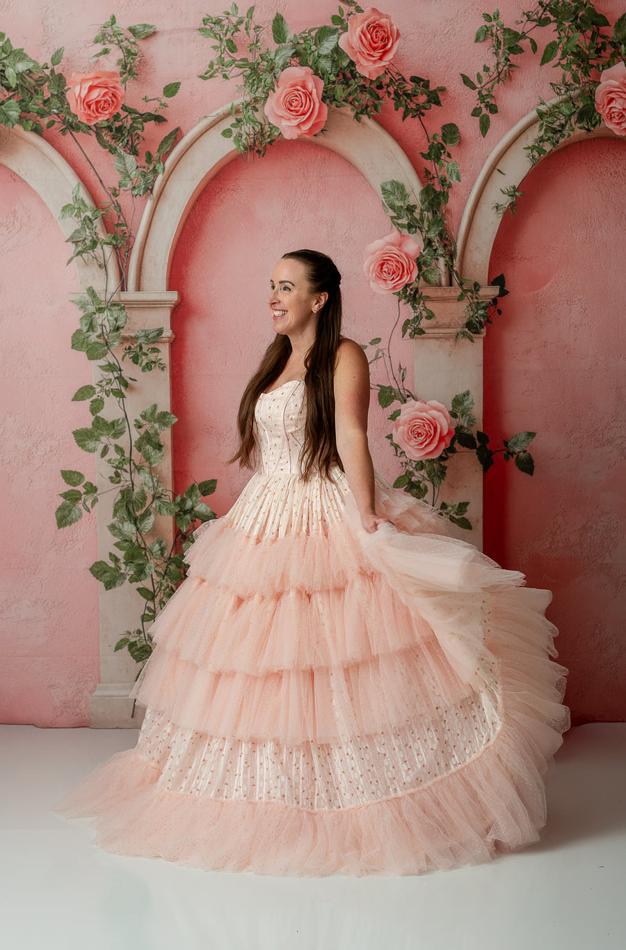 "Sugar Rosette" – Teen to Adult Floor-Length Gown | Custom Colors | Editorial & Special Occasion Dress