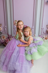 New "Meadow Mist " -   Petal length dress  ( 4 Year - Petite 7)