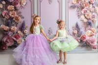 New "Meadow Mist " -   Petal length dress  ( 4 Year - Petite 7)