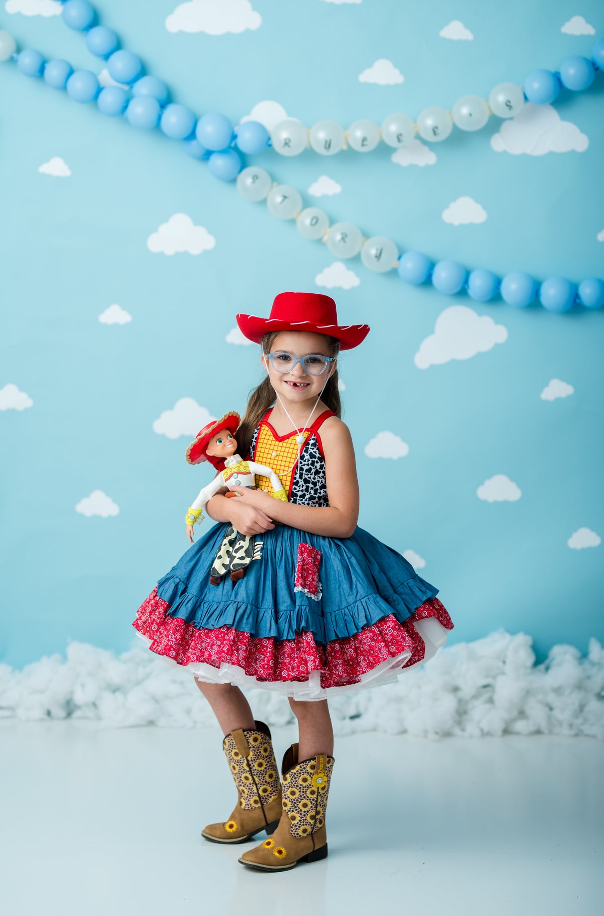 “You’ve Got a Friend” Western Twirl Dress Rental | Dress + Detachable Vest| Fits 4Y–8Y