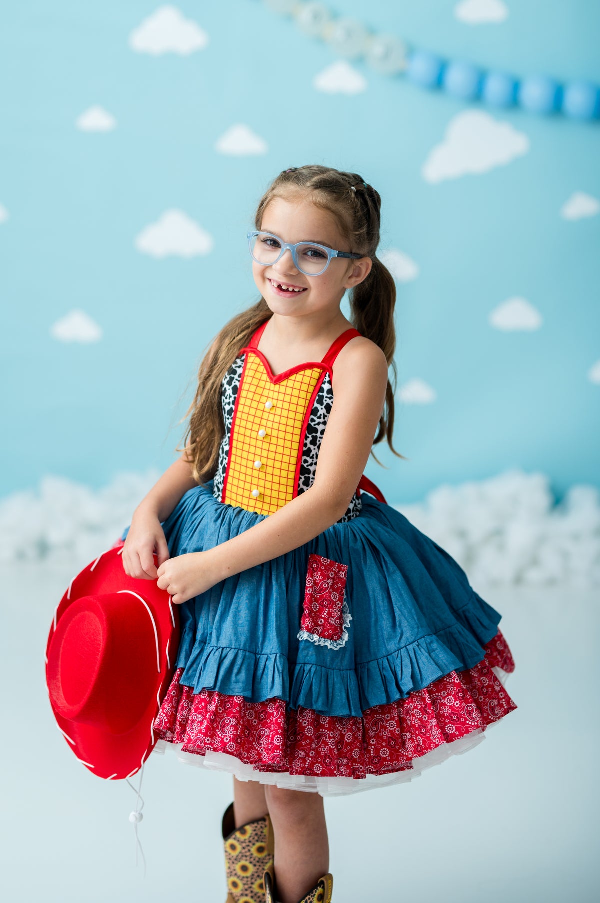 “You’ve Got a Friend” Western Twirl Dress Rental | Dress + Detachable Vest| Fits 4Y–8Y