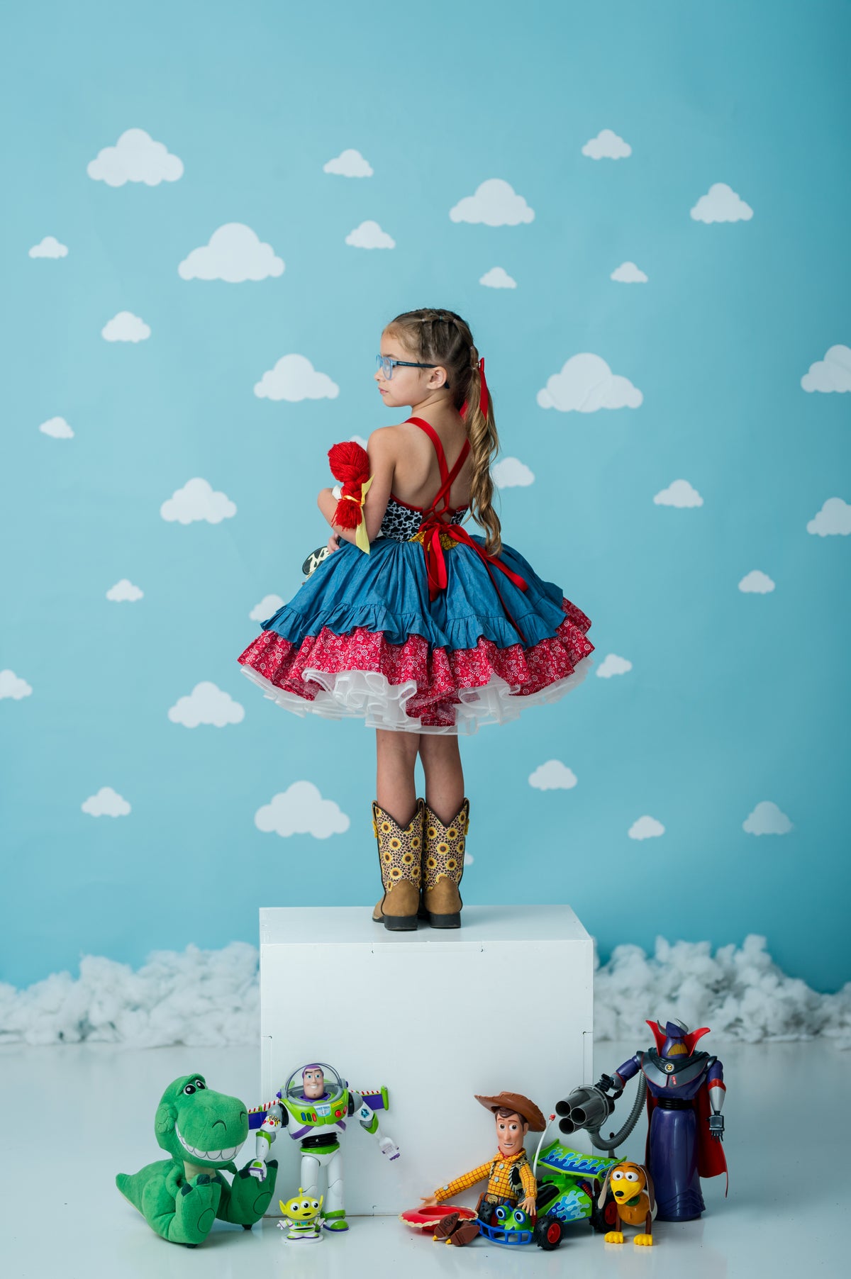 “You’ve Got a Friend” Western Twirl Dress Rental | Dress + Detachable Vest| Fits 4Y–8Y