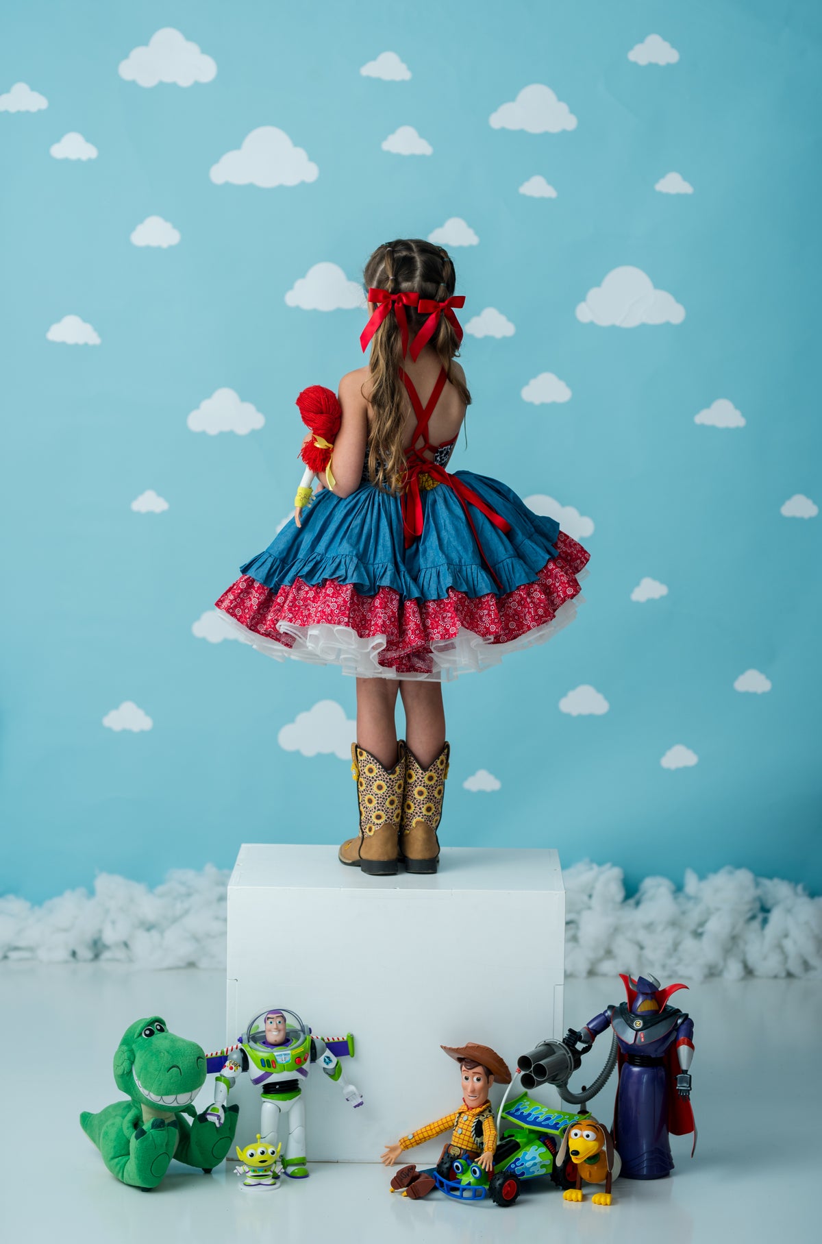 “You’ve Got a Friend” Western Twirl Dress Rental | Dress + Detachable Vest| Fits 4Y–8Y