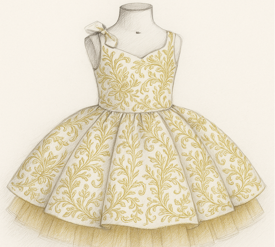 “Gilded Whispers” Custom Gown JEN short style