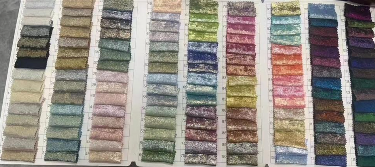 Editorial-style satin dress in custom color with shimmering textured fabric

