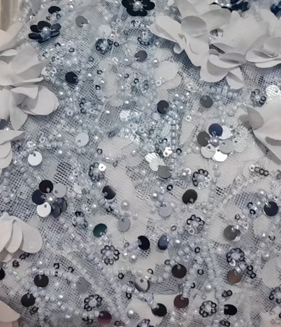 REMNANT  BLUE 3D FABRIC