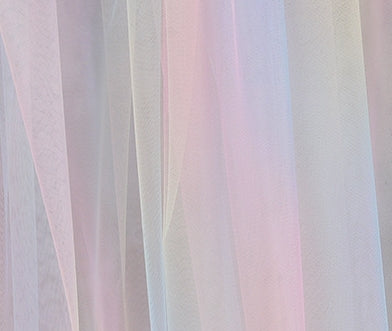 Sheer fabric with a soft gradient of pink and purple hues.