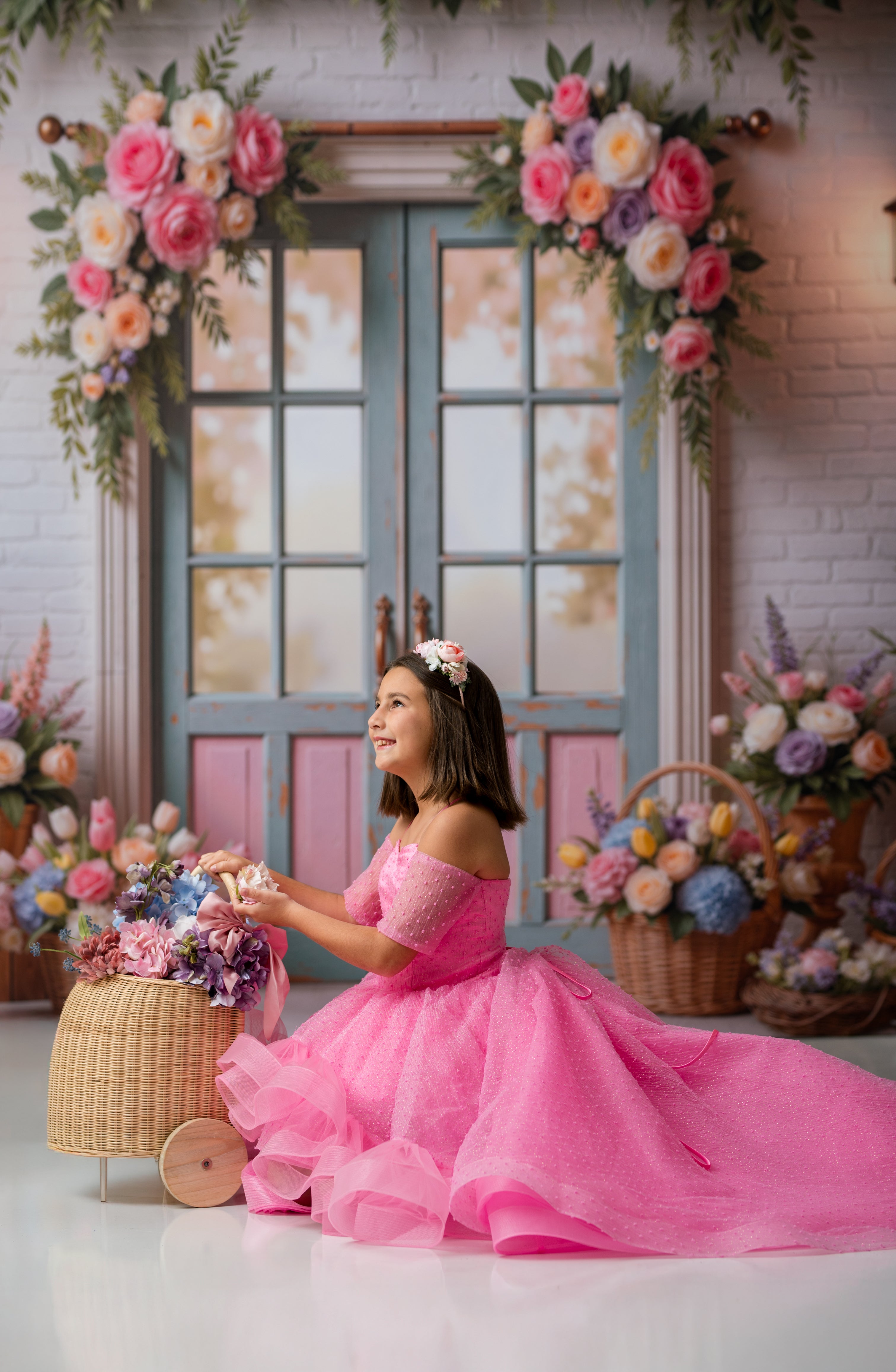 Fleur de Rose High Low Length Gown (Girls 10 Year–12 Year)