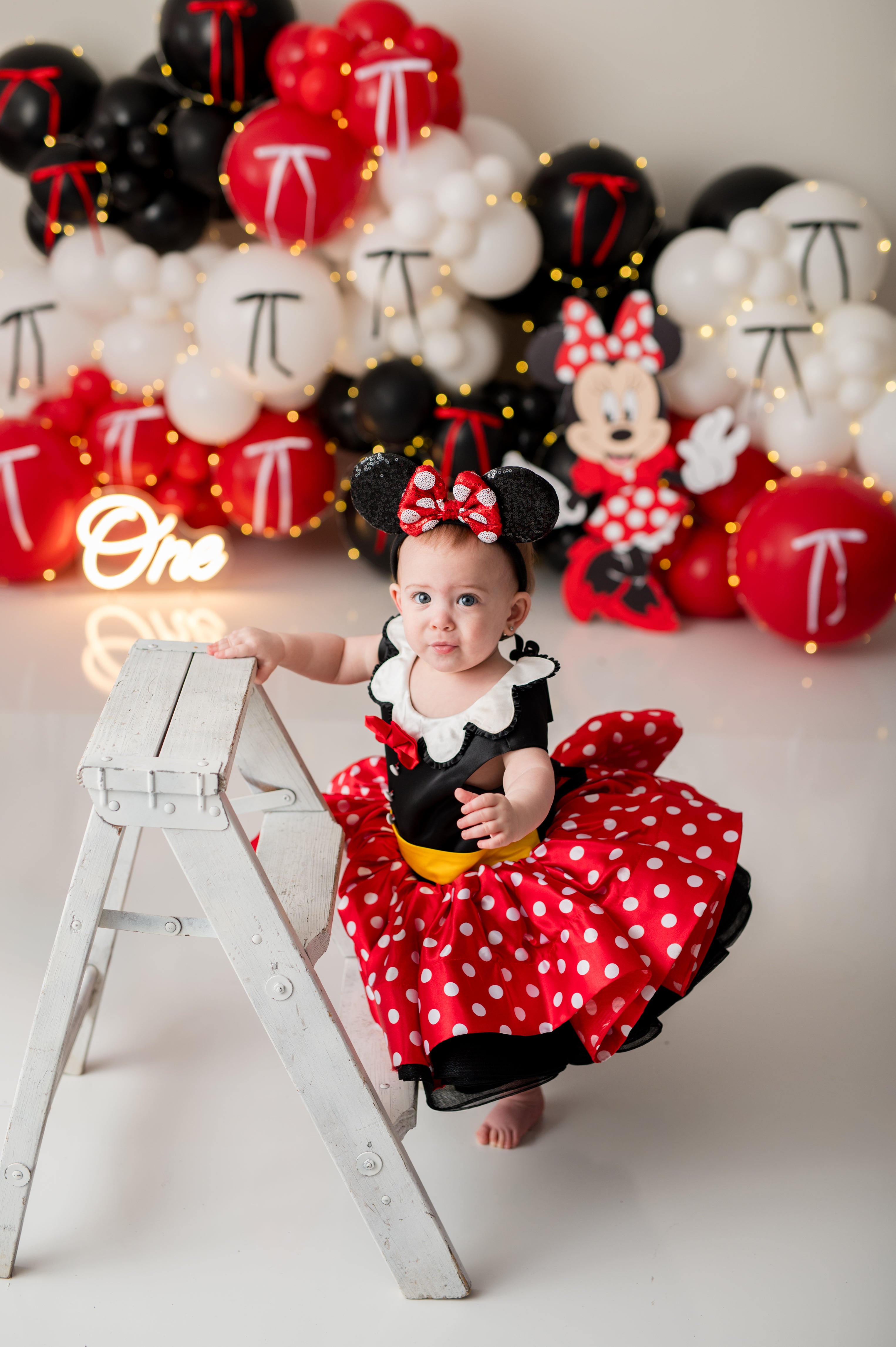 Miss Mouse Polka Dot Dress - Petal Length Gown and Detachable Jacket for Toddler Girls (3-4 Years) | Minnie-Inspired Birthday & Vacation Dress