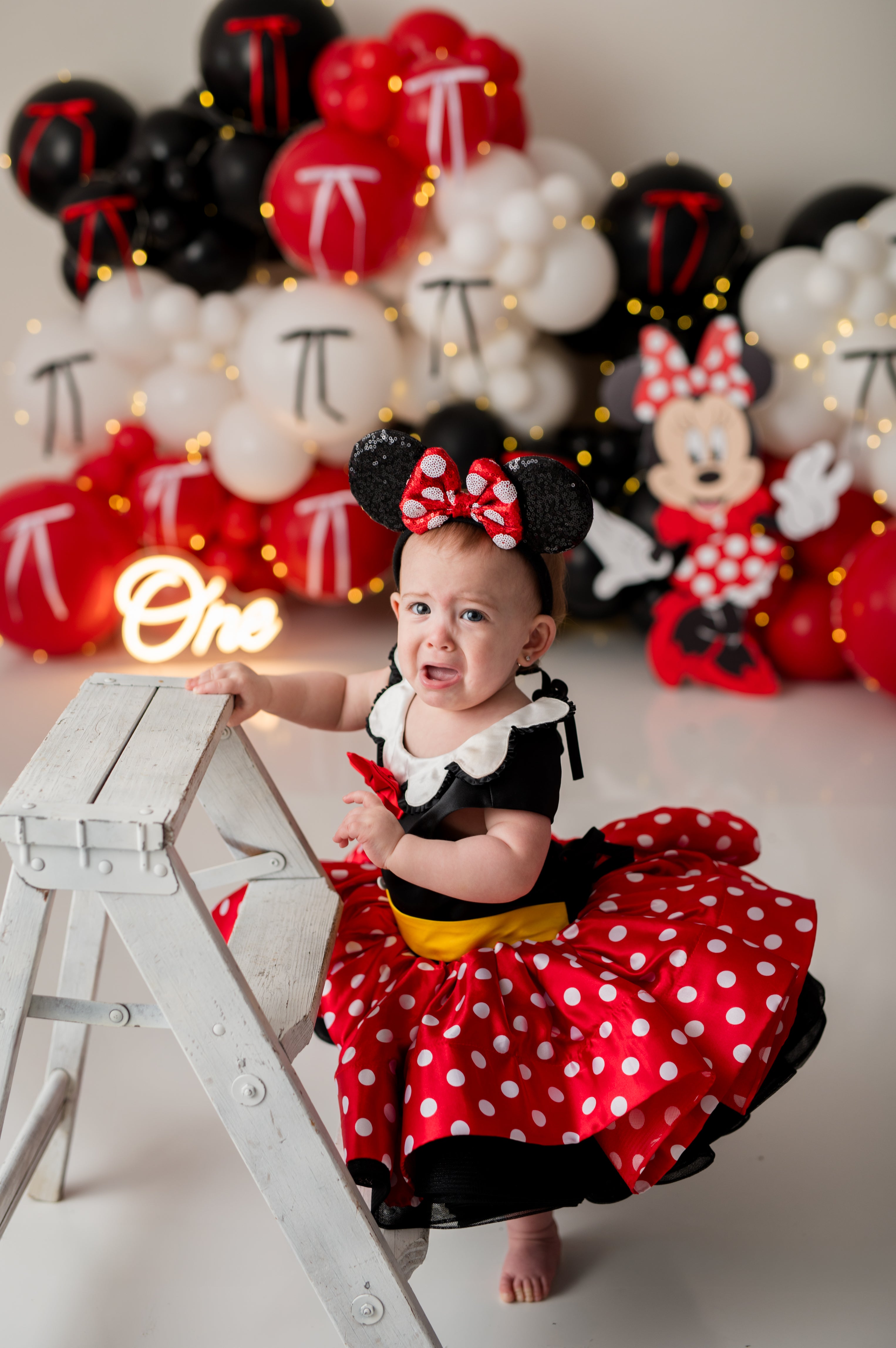 Miss Mouse Polka Dot Dress - Petal Length Gown and Detachable Jacket for Toddler Girls (3-4 Years) | Minnie-Inspired Birthday & Vacation Dress