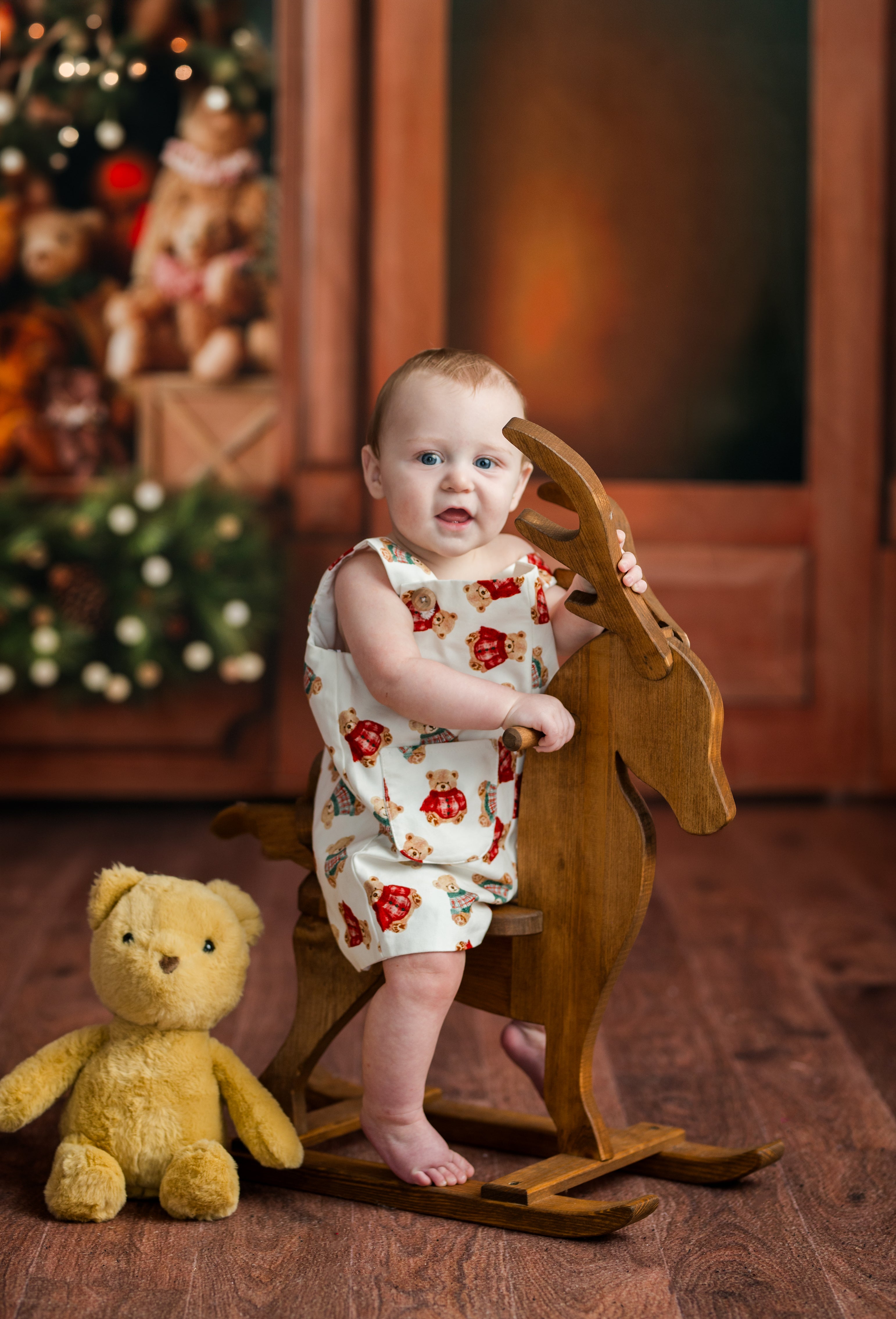 Little Bear Darling Christmas Romper Rental | Fits 12M–Petite 2T