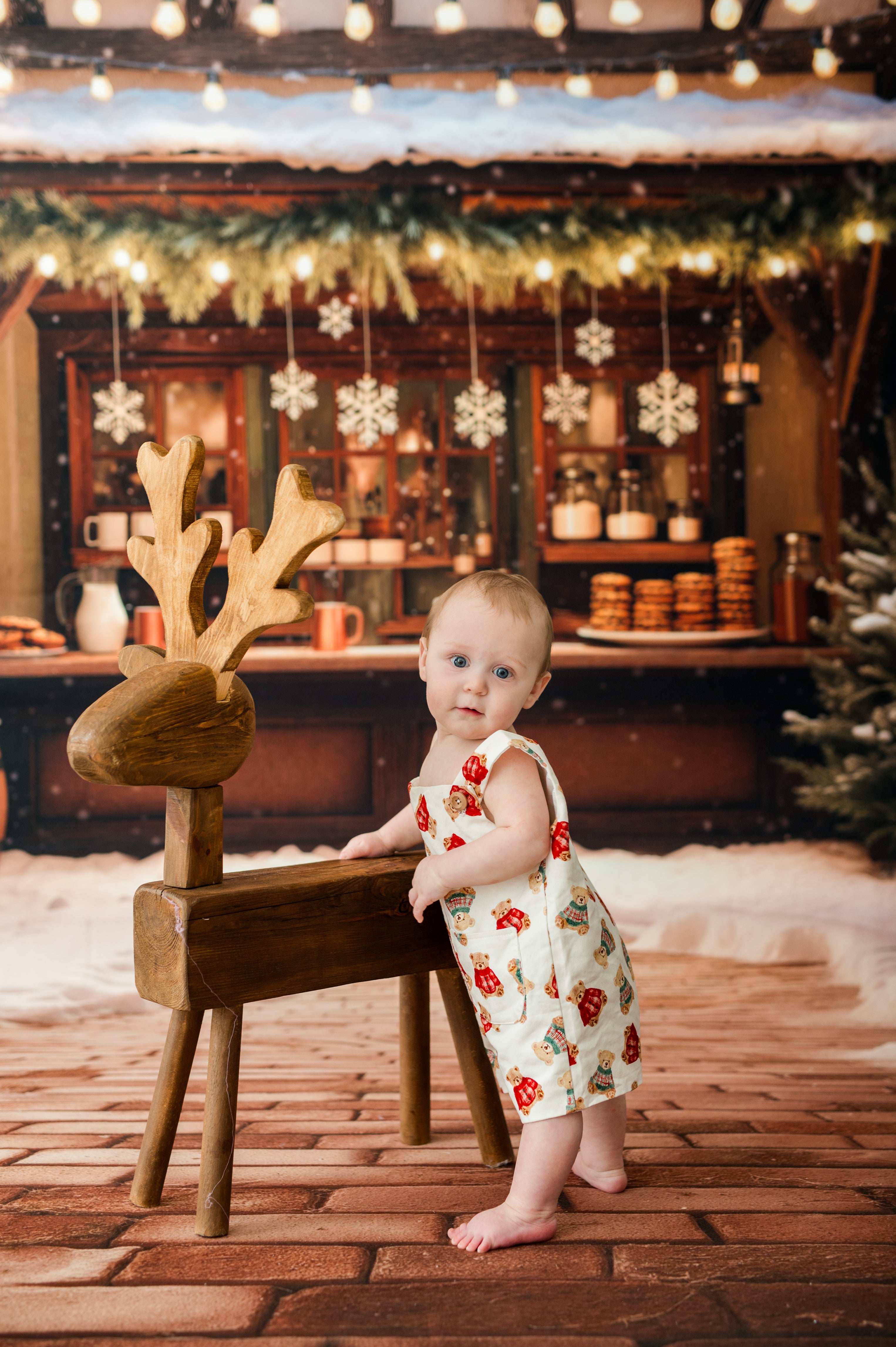 Little Bear Darling Christmas Romper Rental | Fits 12M–Petite 2T