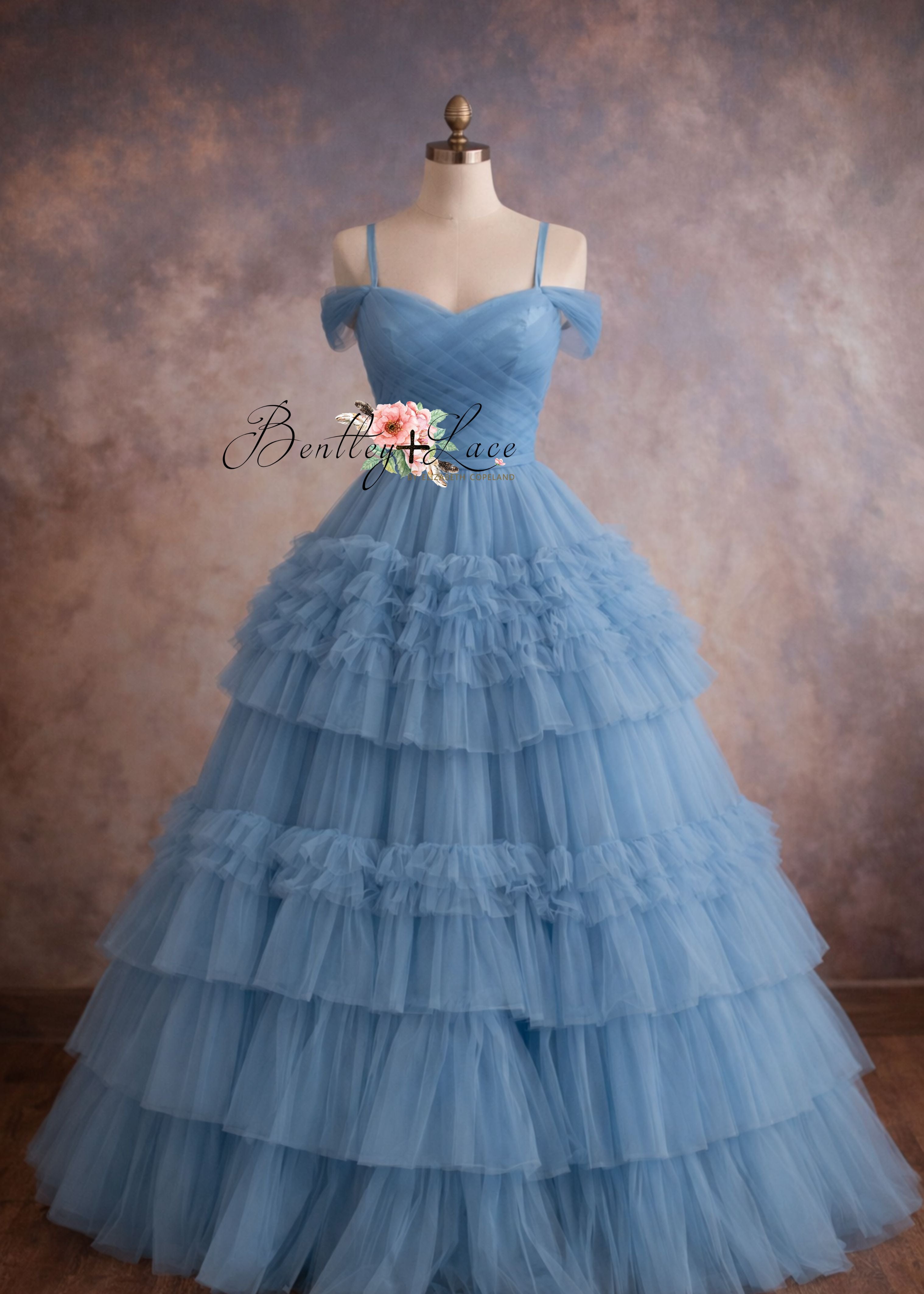 Opaline Skies – Slate Blue Rental Gown (Adult 0-4)