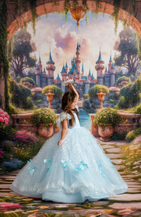 "Custom-colored Whimsy Bows Gown featuring layers of soft tulle and playful, feminine details"

