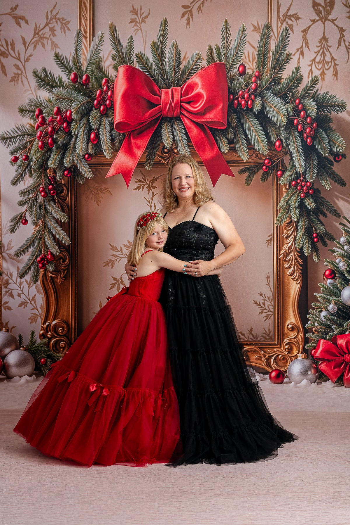 Bentley and Lace custom Bows of Grace gown with elegant, layered tulle


