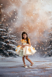 Clementine Dreams Petal Dress for Christmas fine art sessions, featuring elegant rental gowns.