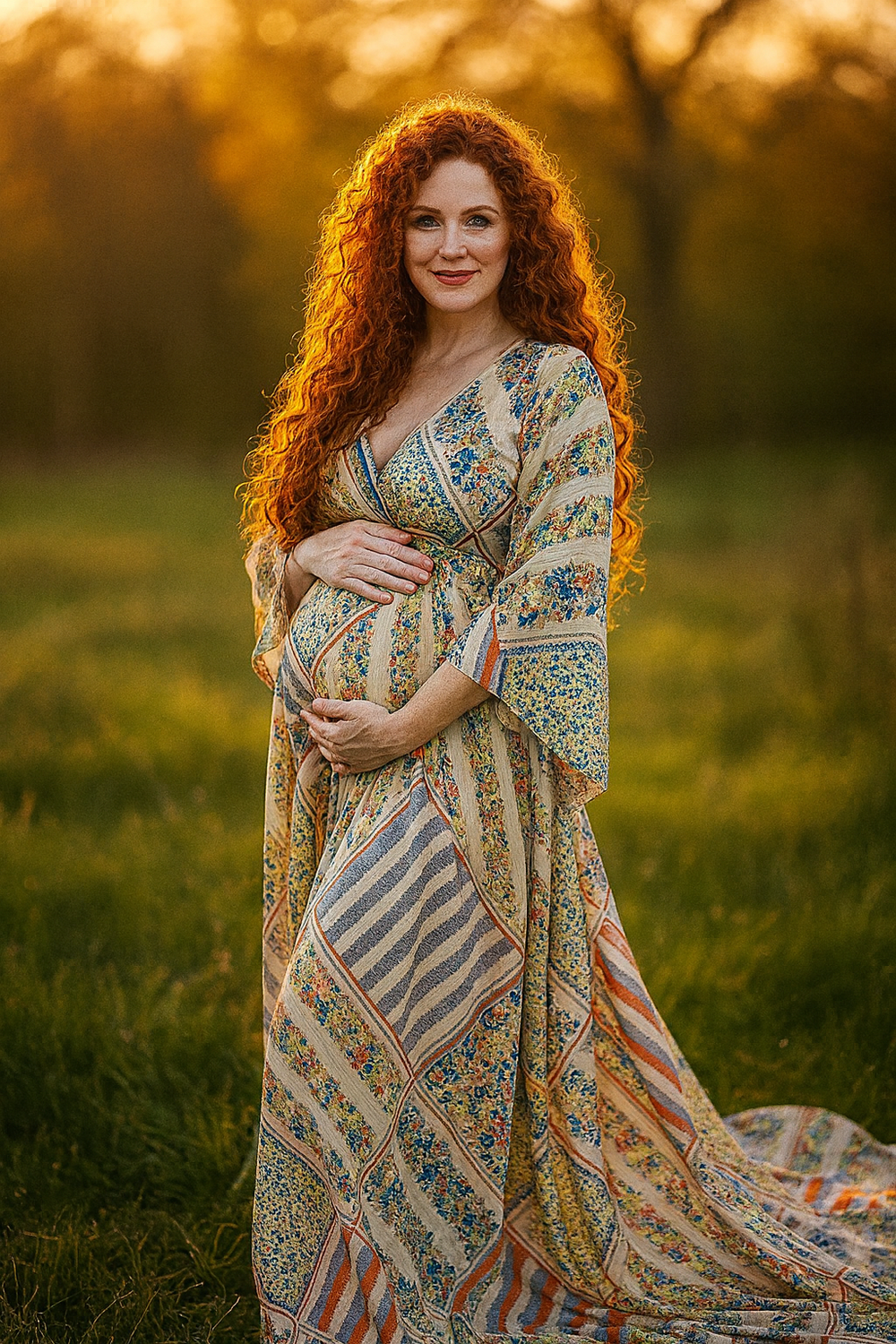 NEW Patriotic "Patchwork Dreaming" - Beautiful boho inspired gown - (TEEN-ADULT) Maternity Friendly.