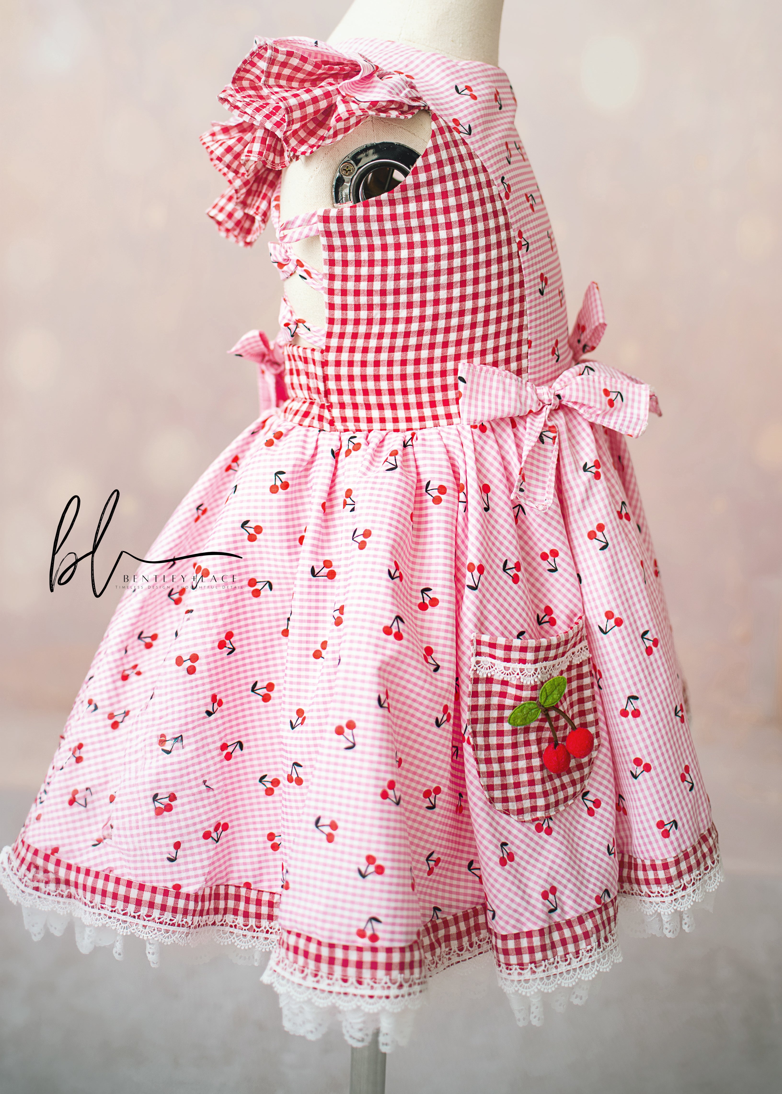 Cherry Picnic Custom Heirloom Dress Option One
