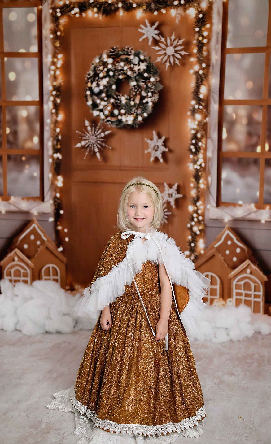 Christmas themed dress, gingerbread dress, children's rental dresses, dresses for photography sessions