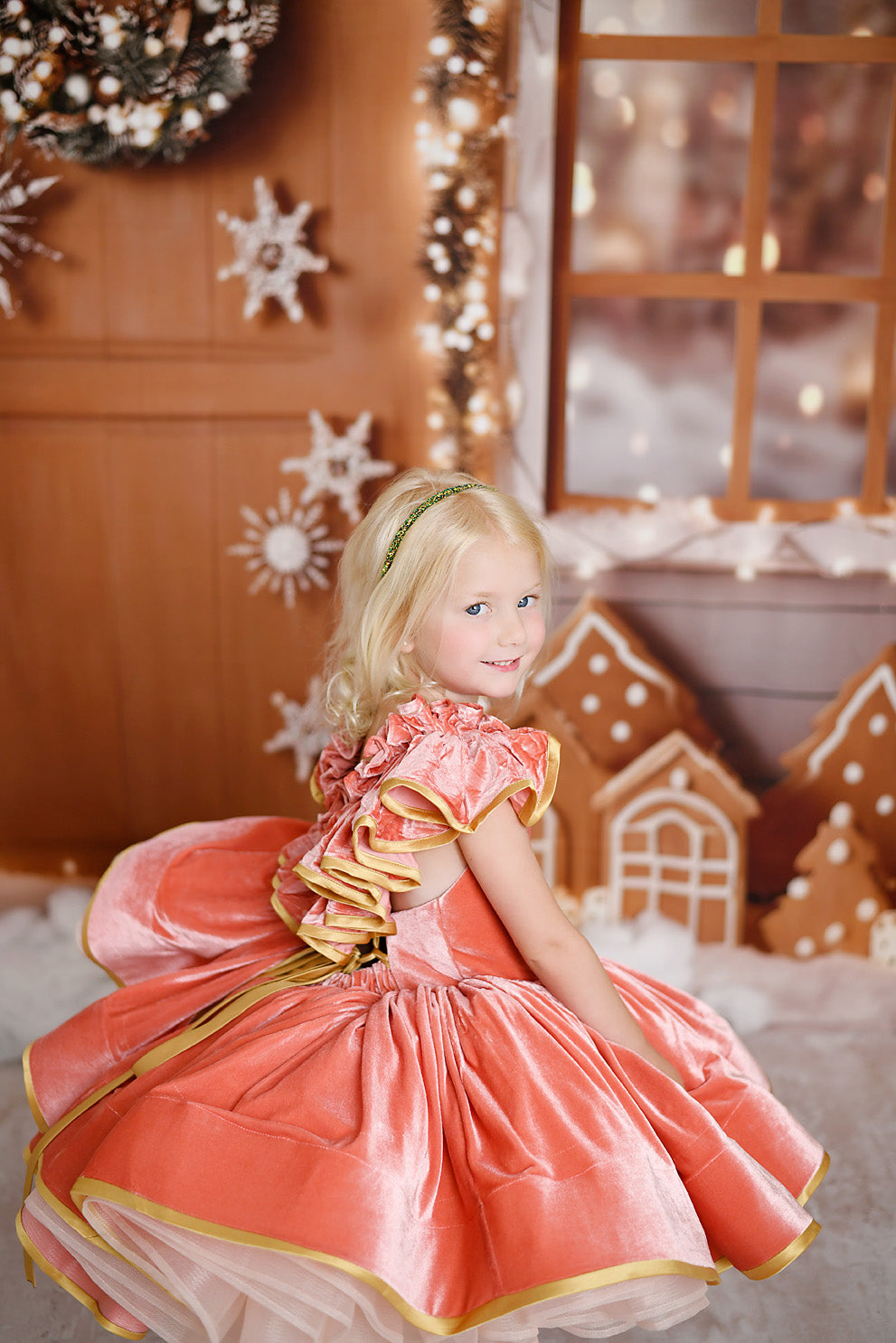 "Kimberly"  Velvet Petal Dress - Editorial Dress, Couture Gown, Special Occasion Dress