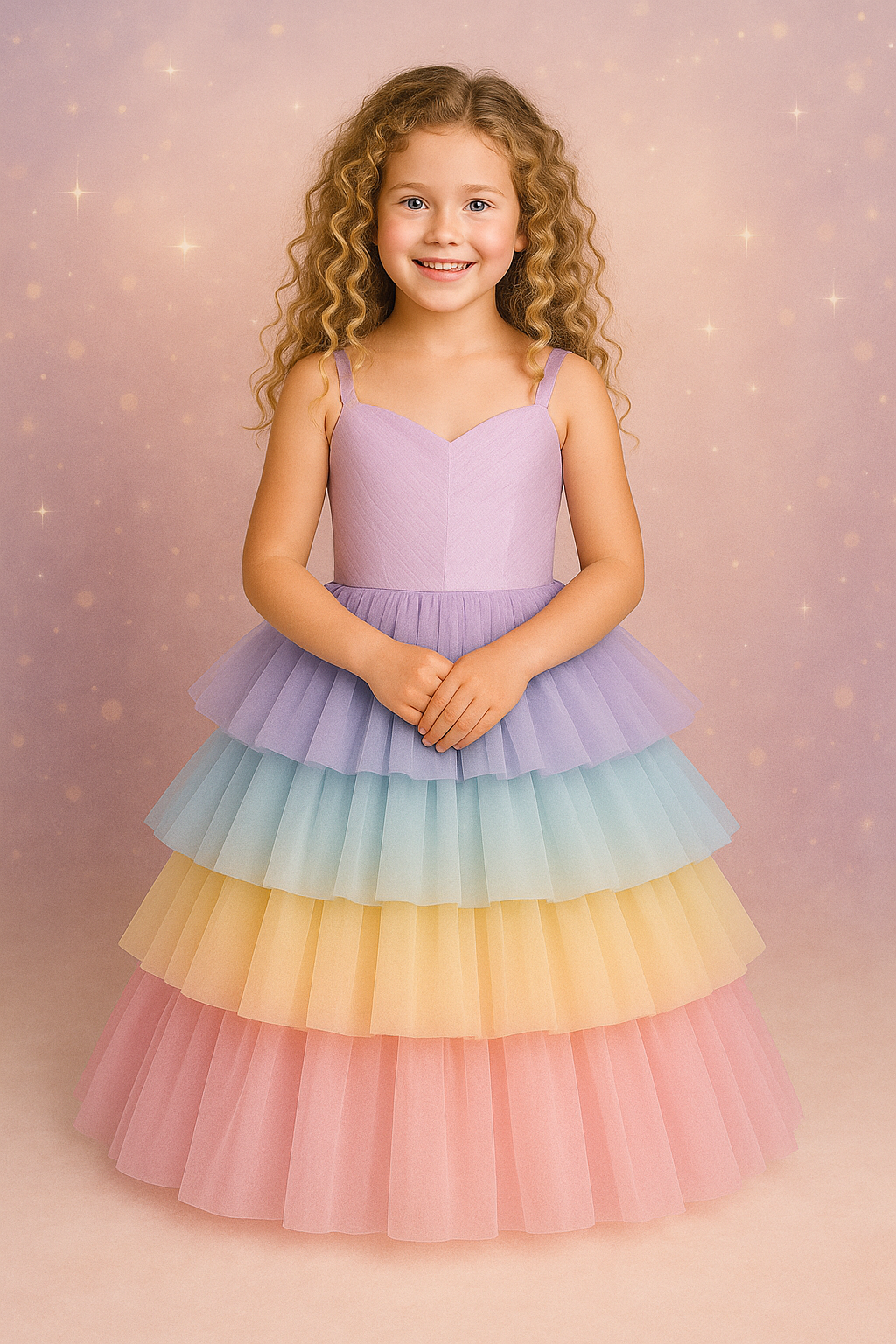PRE-ORDER “Dreamcloud” – Children’s Couture Floor-Length Gown | Custom Colors for Editorial & Special Occasion Portraits