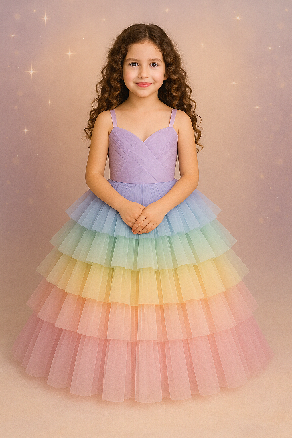 PRE-ORDER “Dreamcloud” – Children’s Couture Floor-Length Gown | Custom Colors for Editorial & Special Occasion Portraits
