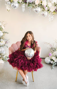 New "Radiant Orchid" Petal Length Dress with Detachable Sleeves | Size 6 Year to Petite 7 Year