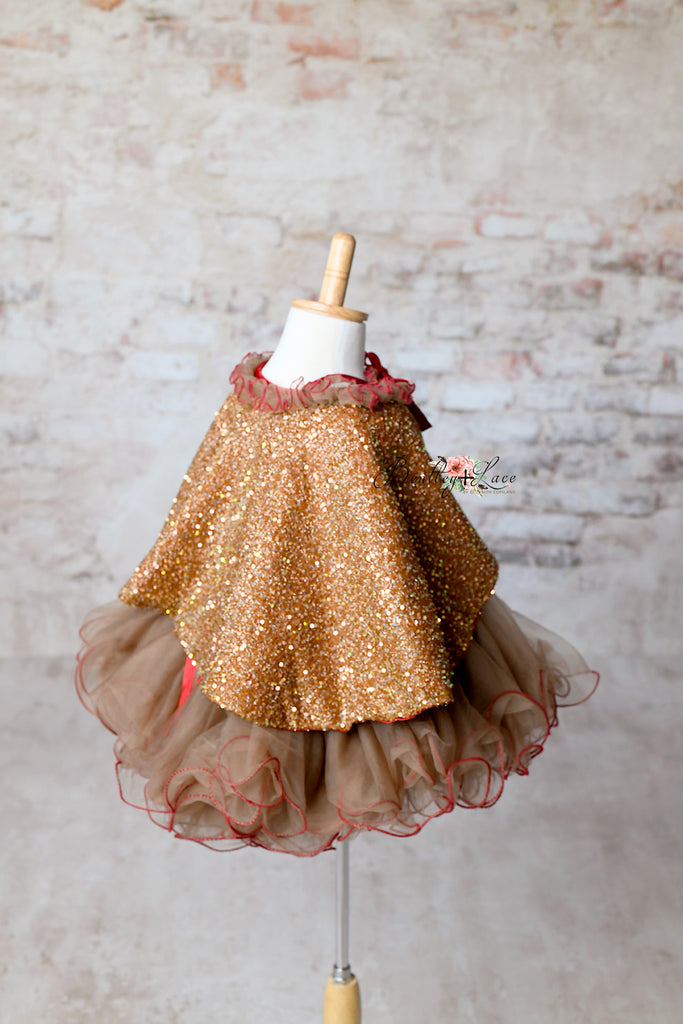"Ging" Sequin petal and cape -  Editorial Dress, Couture Gown, Special Occasion Dress