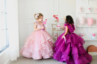 Retired rental euc "Dazzling Merlot" -Toddler Floor Length Gown - (3-5 year)