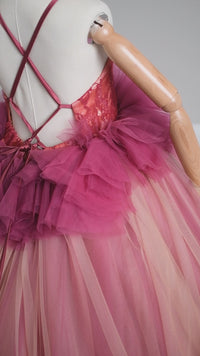 NEW Blush Blossom - Floor Long Couture Rental Gown  (6 year-Pettie 8 year)