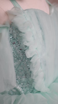 Rts euc"Ethereal Whisper" -Floor Length Gown-Aqua - (6-7 Year)