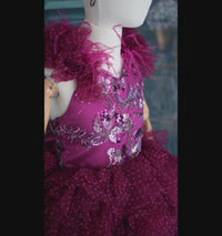 New "Radiant Orchid" Petal Length Dress with Detachable Sleeves | Size 6 Year to Petite 7 Year