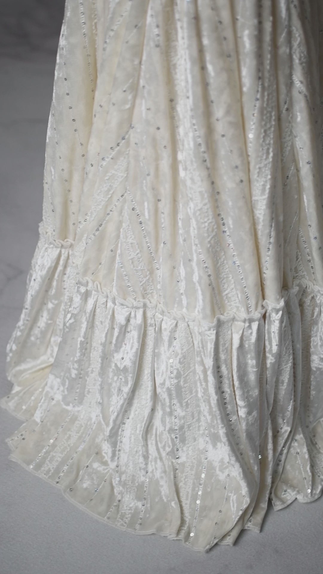 Close-up of sparkle detail on Clara’s Dream holiday gown

