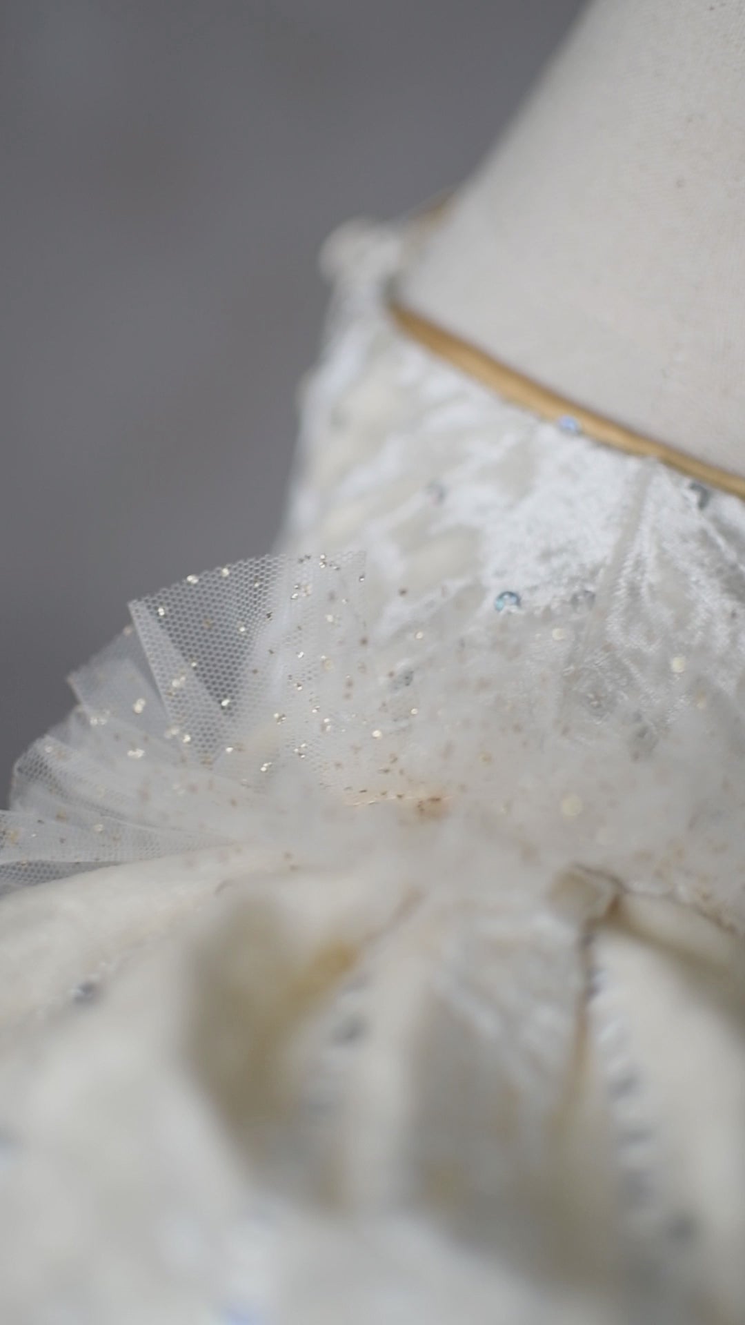 Back view of Clara’s Dream gown showing detachable bow

