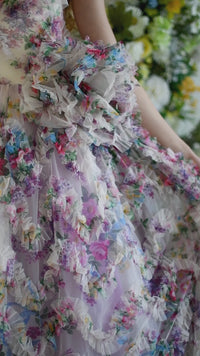 RETIRED RENTAL EUC EXCLUSIVE limited release gown - Meadow Bloom floor long gown (6 year- 8 year)