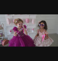 Retired rental euc "Dazzling Merlot" -Toddler Floor Length Gown - (3-5 year)