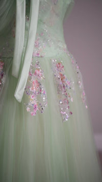 retired rental euc -"Meadow Mist" -   Floor length dress  ( Adult size 4 - Adult size 8)