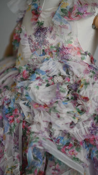 RETIRED RENTAL EUC EXCLUSIVE limited release gown - Meadow Bloom floor long gown (6 year- 8 year)