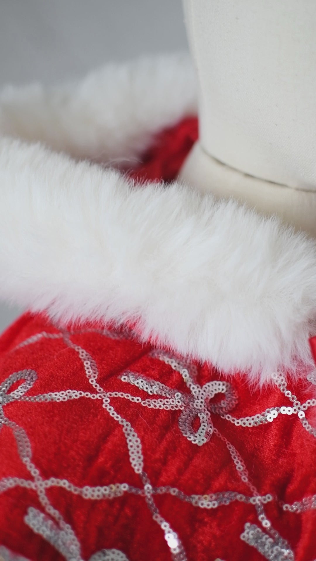 Luxury holiday dress rental featuring sparkling details and classic silhouette.


