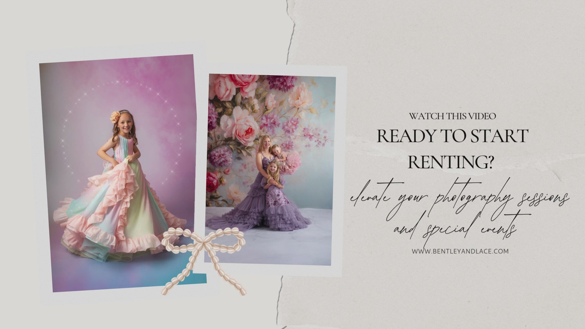 
A collection of couture flower girl dresses by Bentley + Lace, featuring elegant designs perfect for weddings and special occasions. Little girls walk and pose in beautifully styled gowns showcasing charm, luxury fabrics, and timeless style for bridal moments.

