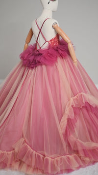 NEW Blush Blossom - Floor Long Couture Rental Gown  (6 year-Pettie 8 year)